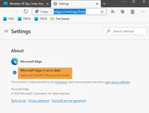 Verify Microsoft Edge Settings