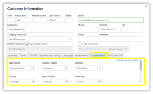 Where to Access Custom Fields in QuickBooks Online