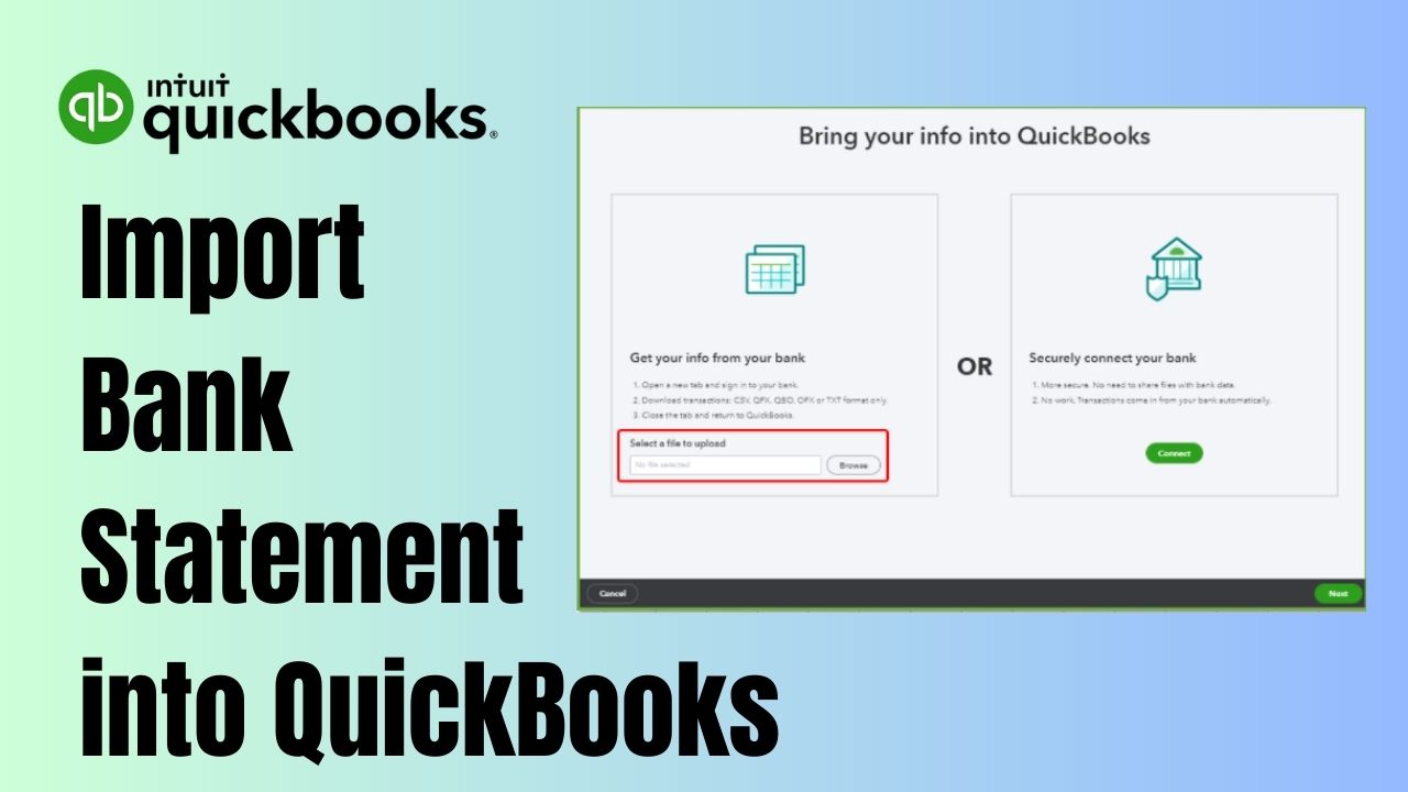 Import Bank Statements into QuickBooks