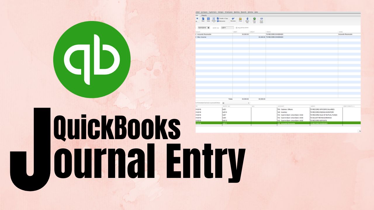 QuickBooks Journal Entry