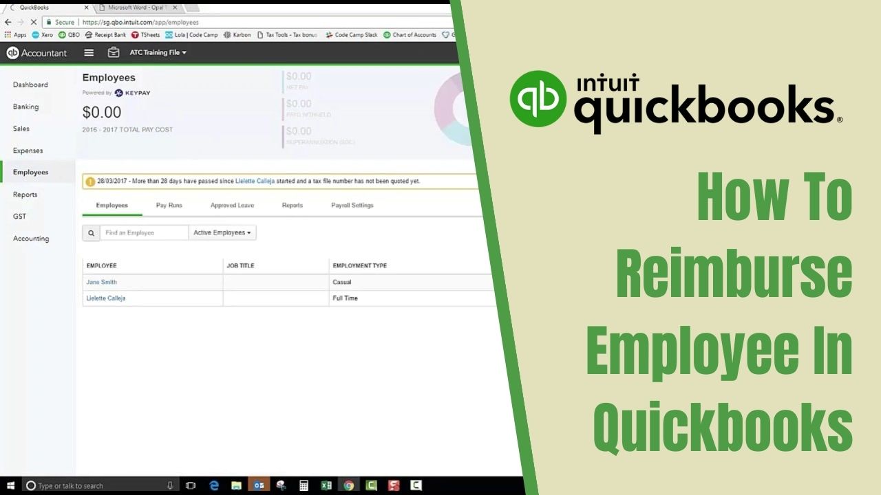 How To Reimburse Employee In Quickbooks