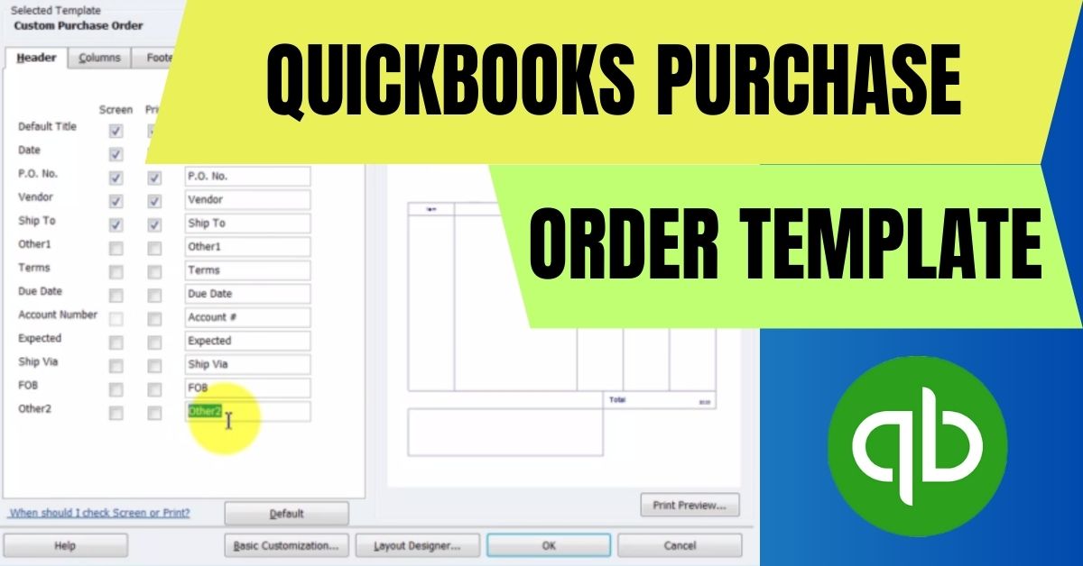 Quickbooks Purchase Order Template